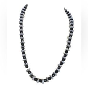 Black and Grey Beaded Necklace